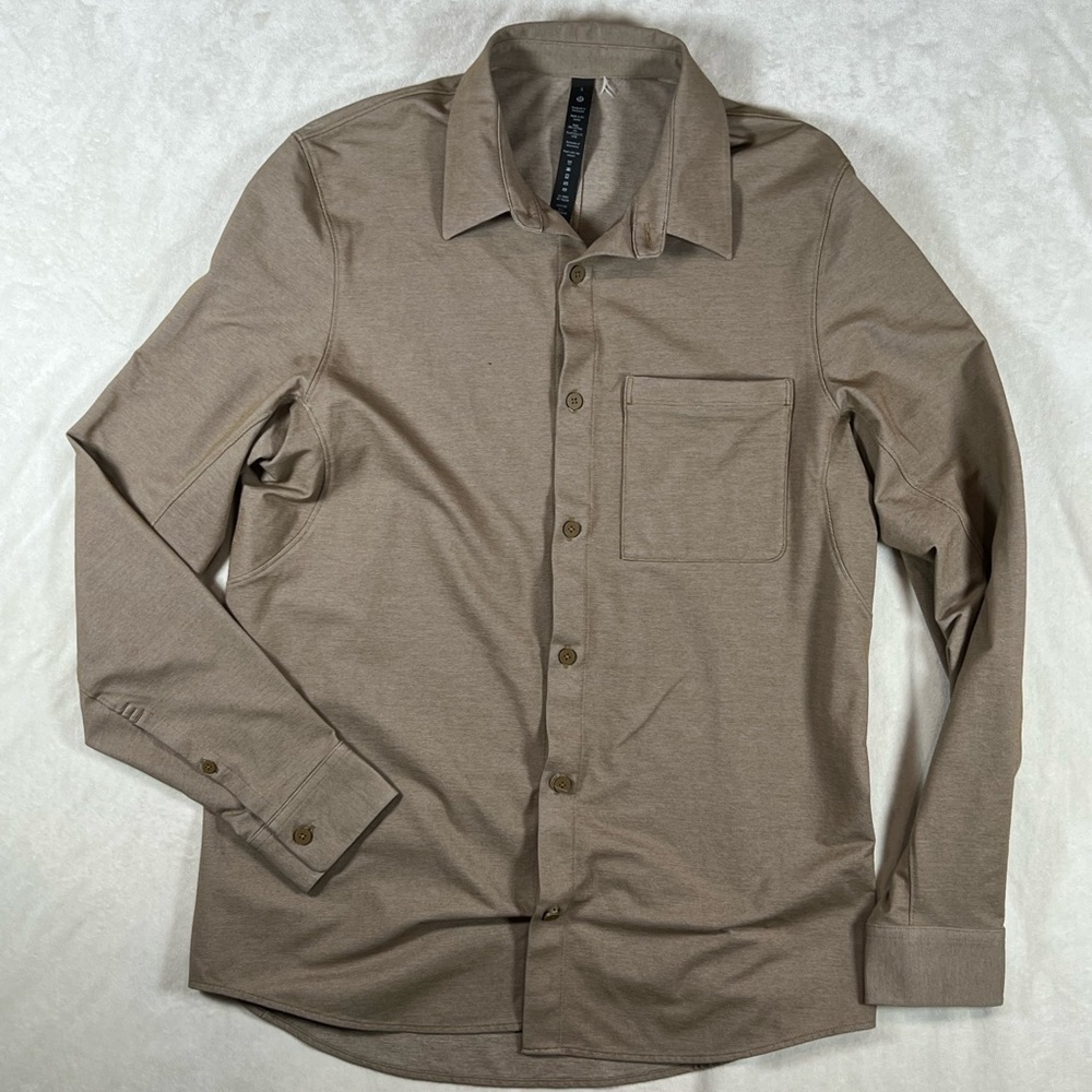Lululemon Size Small Commission Shirt Long Sleeve Cotton Stretch Button C18
